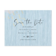 Budget Dusty Blue Gold Weddenscript