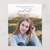 Budget Dusty Blue Graduation Party Uitnodiging (Achterkant)