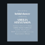 Budget Dusty Blue Minimalistisch Vrijgezellenfeest<br><div class="desc">Budget Minimalistische bruidsdouche uitnodiging in Dusty Blue</div>