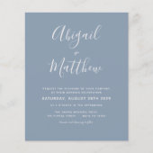 Budget Dusty Blue Modern Photo Wedding Invitation (Voorkant)