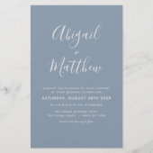 Budget Dusty Blue Modern Photo Wedding Invitation (Voorkant)