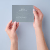 Budget Dusty Blue Monochrome Wedding RSVP Flyer (Hand)