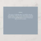 Budget Dusty Blue Monochrome Wedding RSVP Flyer (Achterkant)