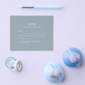 Budget Dusty Blue Monochrome Wedding RSVP Flyer (Enkel)