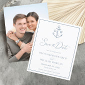 Budget Dusty Blue Nautical Anker Save the Date