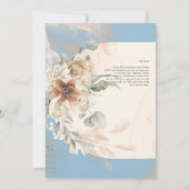 BUDGET Dusty Blue Pampas Grass Wedding Kaart (Achterkant)