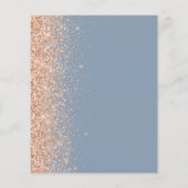 Budget Dusty Blue Peach Glitter Wedding Invite (Achterkant)
