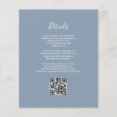 Budget Dusty Blue Peach QR Code Huwelijksuitnodigi (Achterkant)