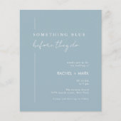 Budget Dusty Blue QR Code Foto Bruiloft Flyer (Voorkant)