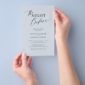 Budget dusty blue rehearsal dinner invitation flyer (Hand)