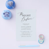 Budget dusty blue rehearsal dinner invitation flyer (Enkel)