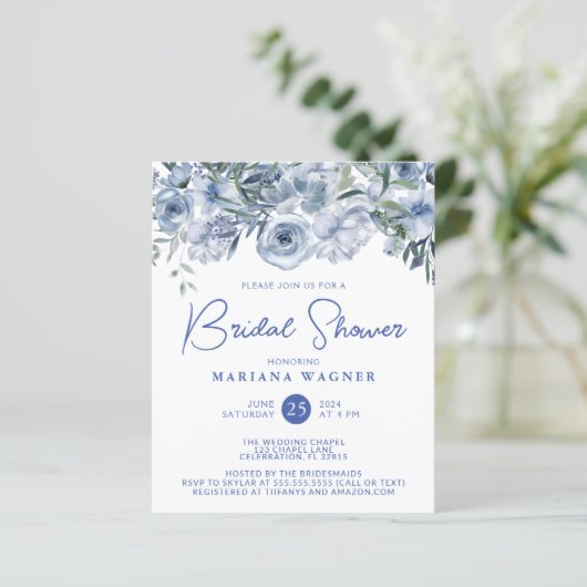 Budget Dusty Blue Romantisch Bloemen Vrijgezellenf (Staand voorkant)