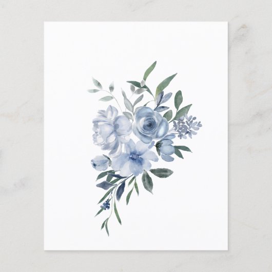Budget Dusty Blue Romantisch Bloemen Vrijgezellenf (Achterkant)