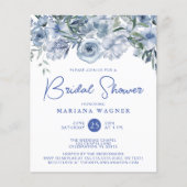 Budget Dusty Blue Romantisch Bloemen Vrijgezellenf (Voorkant)