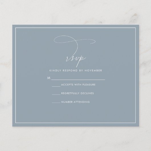 Budget Dusty Blue RSVP Flyer (Voorkant)