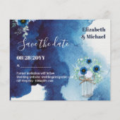 BUDGET Dusty Blue Save Dates Monochromatic Wedding (Voorkant)