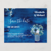 BUDGET Dusty Blue Save Dates Monochromatic Wedding (Voorkant)