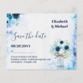 BUDGET Dusty Blue Save Dates Rustic Wedding (Voorkant)