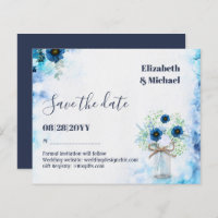 BUDGET Dusty Blue Save Dates Rustic Wedding