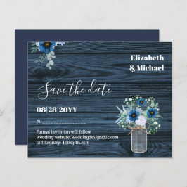 BUDGET Dusty Blue Save Dates Rustic Wedding