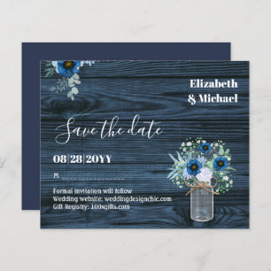 BUDGET Dusty Blue Save Dates Rustic Wedding