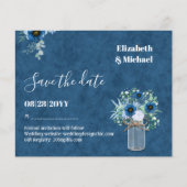 BUDGET Dusty Blue Save Dates Rustic Wedding (Voorkant)