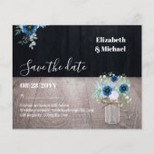 BUDGET Dusty Blue Save Dates Rustic Wedding (Voorkant)