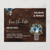 BUDGET Dusty Blue Save Dates Rustic Wedding (Voorkant)