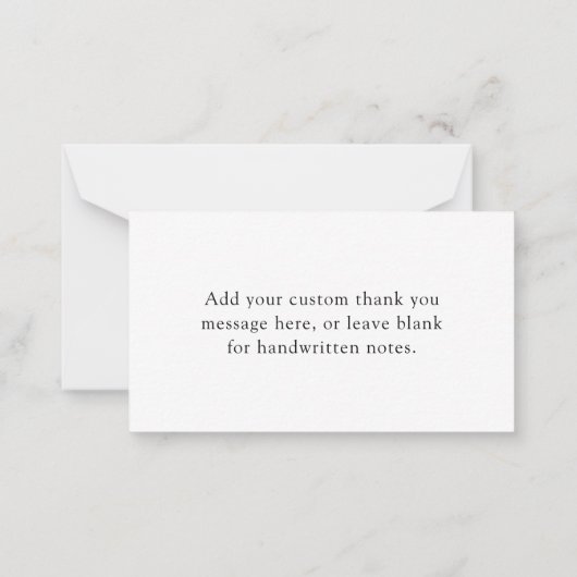 Budget Dusty Blue Script Wedding Dank u kaarten Notitiekaartje (Achterkant)