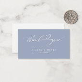 Budget Dusty Blue Script Wedding Dank u kaarten Notitiekaartje (Voorkant / Achterkant in situ)