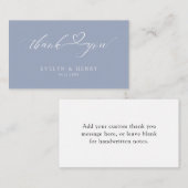 Budget Dusty Blue Script Wedding Dank u kaarten Notitiekaartje (Voorkant / Achterkant)