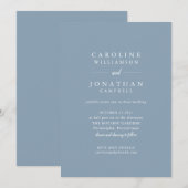 Budget Dusty Blue Serif Minimalistische Bruiloft U Kaart (Voorkant / Achterkant)