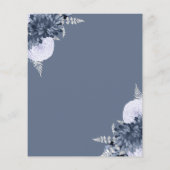 Budget Dusty Blue Silver Floral Save the Date (Achterkant)