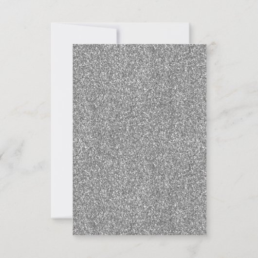 Budget Dusty Blue Silver Glitter Gown Quinceanera Notitiekaartje (Achterkant)