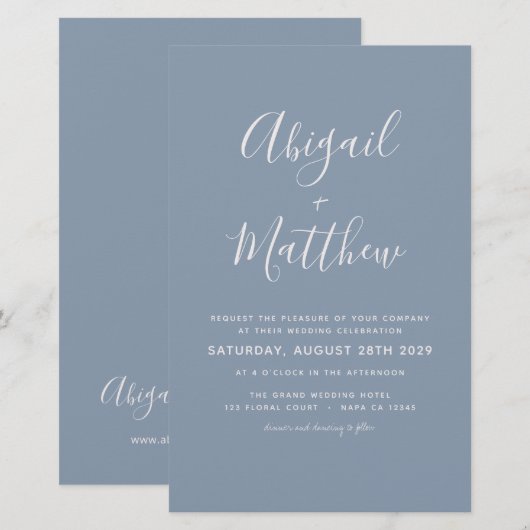 Budget Dusty Blue Simple Weddenation (Voorkant / Achterkant)