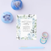Budget Dusty Blue Sweet 16 Birthday Invitation Flyer (Enkel)