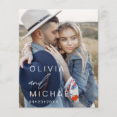 Budget Dusty Blue Typografie Save the Date Foto Flyer (Voorkant)