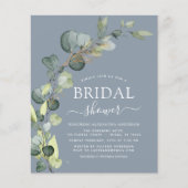Budget Dusty Blue Vrijgezellenfeest Eucalyptus Flyer (Voorkant)