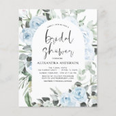 Budget Dusty Blue Vrijgezellenfeest Floral Greener Flyer (Voorkant)