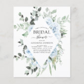 Budget Dusty Blue Vrijgezellenfeest Floral Greener Flyer (Voorkant)
