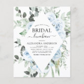 Budget Dusty Blue Vrijgezellenfeest Luncheon Flyer (Voorkant)