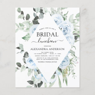 Budget Dusty Blue Vrijgezellenfeest Luncheon Flyer