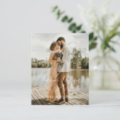 Budget Dusty Blue Wedding 2 foto's Dank u kaarten (Staand voorkant)