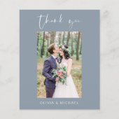 Budget Dusty Blue Wedding Dank u Foto (Voorkant)