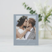 Budget Dusty Blue Wedding Dank u Foto (Staand voorkant)
