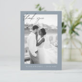 Budget Dusty Blue Wedding Dank u kaarten (Staand voorkant)
