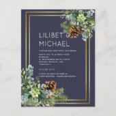 BUDGET Dusty Blue Wedding Eucalyptus Greenery Briefkaart (Voorkant)