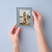 Budget Dusty Blue Wedding Foto Dank u kaart (Hand)