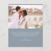 Budget Dusty Blue Wedding Photo Dank u Kaarten (Achterkant)