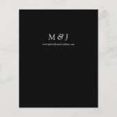 Budget Dusty Blue & Whi Floral Black Wedding Flyer (Achterkant)